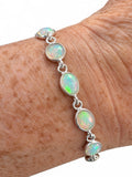 Ethiopian Opal Solid 925 Sterling Silver Bracelet