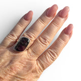 RARE Trapiche Amethyst Solid 925 Sterling Silver Ring 8