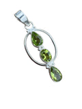 Peridot Solid 925 Sterling Silver Pendant