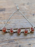 Rough Hessonite Garnet Bolo Solid 925 Sterling Silver Bracelet