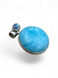 Smithsonite & Moonstone Solid 925 Sterling Silver Pendant
