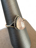 Rose Quartz Solid 925 Sterling Silver Ring 8.5