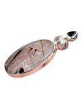 Black Rutilated Quartz & Black Onyx Solid 925 Sterling Silver Pendant