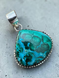 Malachite Azurite Silver Overlay Pendant