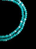 4 mm Bright Blue Aquamarine beaded Necklace 18 inches