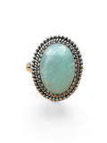Amazonite Solid 925 Sterling Silver Ring 7.5