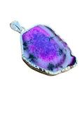 Pink Purple Dendritic Opal Solid 925 Sterling Silver Pendant