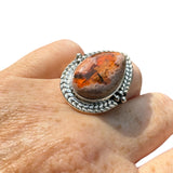 Mexican Fire Opal Solid 925 Sterling Silver Ring 8