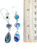 Kingman Purple & Blue Dahlia Solid 925 Sterling Silver Earrings