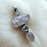 Rose Quartz Solid 925 Sterling Silver Pendant