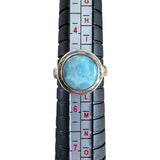 Caribbean Larimar Solid 925 Sterling Silver Ring 5