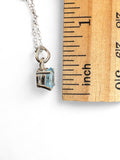 Blue Topaz Solid 925 Sterling Silver Pendant Necklace 22”