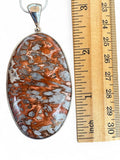 Mushroom Jasper Solid 925 Sterling Silver Pendant with chain