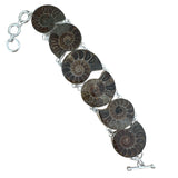 Ammonite Solid 925 Sterling Silver Bracelet