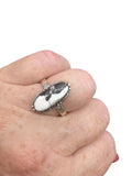 White Buffalo Solid 925 Sterling Silver Ring 8