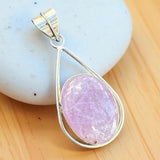 Pink Kunzite Solid 925 Sterling Silver Pendant