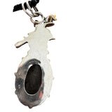 Stingray Coral & Onyx Solid 925 Sterling Silver Pendant Necklace