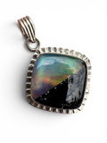 Aurora Opal Solid 925 Sterling Silver Pendant
