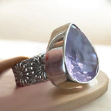 Lavender Quartz Solid 925 Sterling Silver Ring 5.5