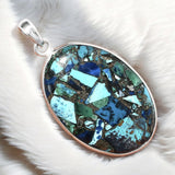 Copper Turquoise Solid 925 Sterling Silver Pendant
