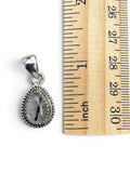 Black Rutilated Quartz Solid 925 Sterling Silver Pendant