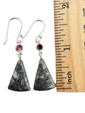 Pyrite & Garnet Solid 925 Sterling Silver Earrings