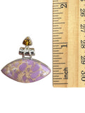 Phosphosiderite & Citrine Solid 925 Sterling Silver Pendant