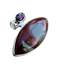 Noreena Jasper & Garnet Solid 925 Sterling Silver Pendant