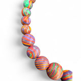 Rainbow Calsilica graduated Beaded Necklace