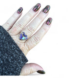 HEART Kingman Purple Dahlia Solid 925 Sterling Silver Ring 9