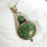 Green Mojave Turquoise Solid 925 Sterling Silver Pendant