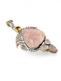 Rose Quartz Silver Overlay Pendant