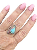 Kingman Cotton Candy Turquoise Solid 925 Sterling Silver Ring 8