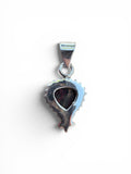 Heart Kingman Red Rose Dahlia Solid 925 Sterling Silver Pendant