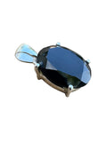 Faceted Black Onyx Solid 925 Sterling Silver Pendant