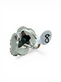 Black Jack Turquoise Solid 925 Sterling Silver Ring 8