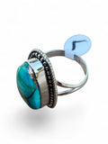 Kingman Peacock Dahlia Solid 925 Sterling Silver Ring 7