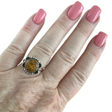 Coquina Jasper Solid 925 Sterling Silver Ring 7.5