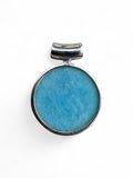 Smithsonite & Moonstone Solid 925 Sterling Silver Pendant