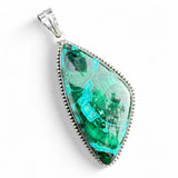 Malachite & Azurite Solid 925 Sterling Silver Pendant
