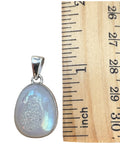 White Aura Titanium Druzy Solid 925 Sterling Silver Pendant