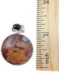 Noreena Jasper & Garnet Solid 925 Sterling Silver Pendant