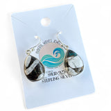 White Buffalo & Turquoise Solid 925 Sterling Silver Earrings