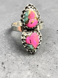 Kingman Cotton Candy Turquoise Solid 925 Sterling Silver Ring 6.5