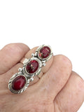 Kingman Red Rose Dahlia Solid 925 Sterling Silver Ring 6