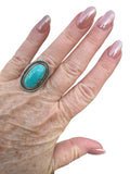Kingman Turquoise Solid 925 Sterling Silver Ring 10
