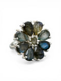 Labradorite flower Solid 925 Sterling Silver Ring 5
