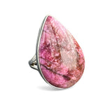 Rhodonite Solid 925 Sterling Silver Ring 8.5