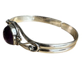 Amethyst Solid 925 Sterling Silver Cuff Bracelet