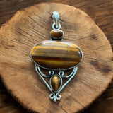 Tigers Eye Solid 925 Sterling Silver Pendant